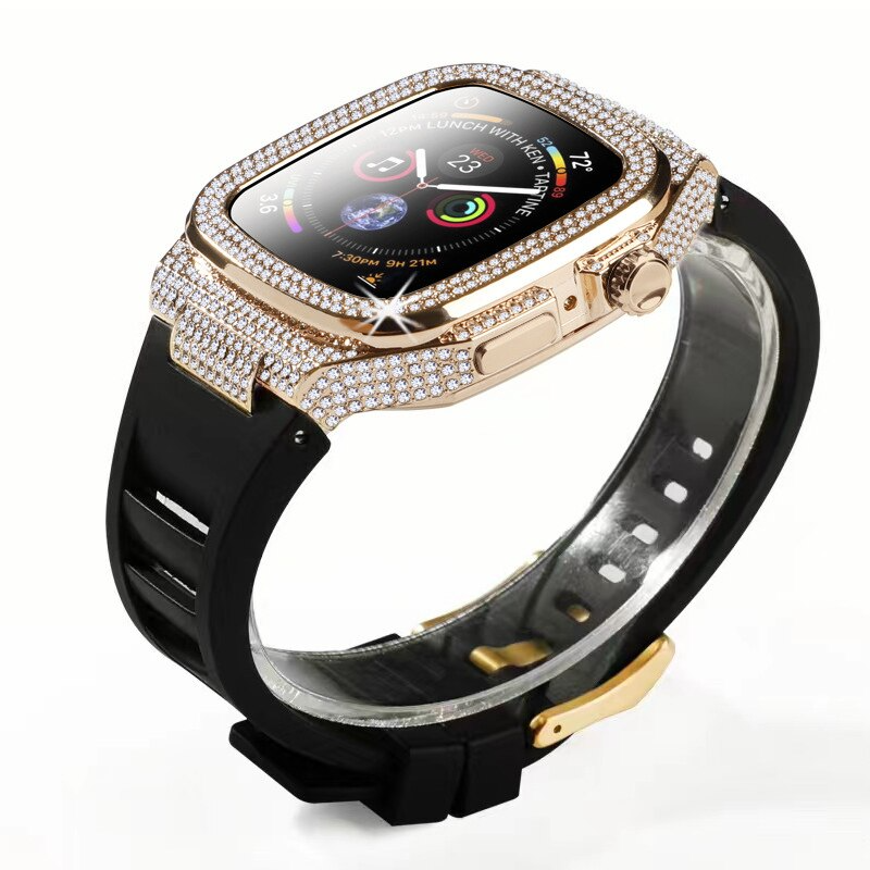 5 main modification kit luxury diamonds case for apple watch 8 7 45mm metal stainless steel case strap bezel for iwatch 7 6 se 5 4 44mm 339180c9 bdcd 4f8f aa1d
